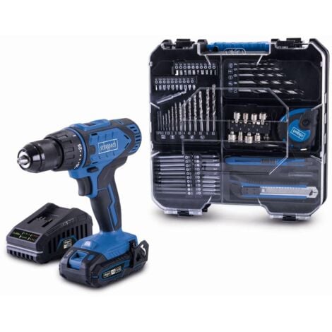 Taladro atornillador 20v 74pzs 1 bateria cargador ixes Scheppach c-dtb74/1-x