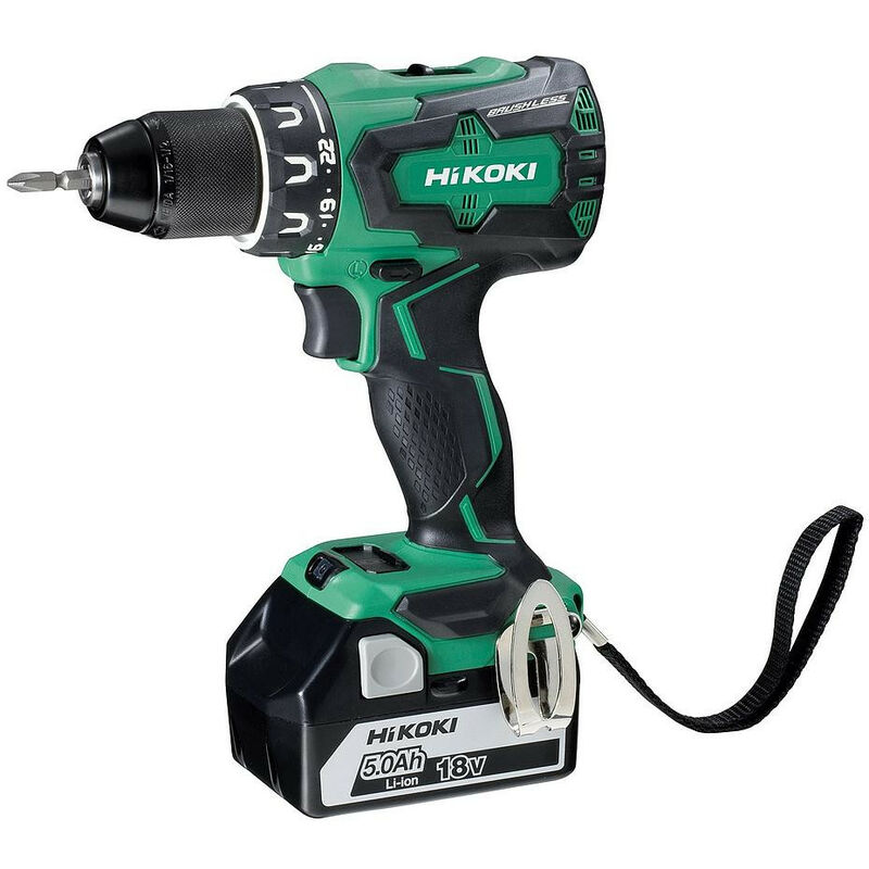 

Hitachi - Hikoki - Taladro/atornillador de iones de litio de 18V 5.0 Ah 70Nm - DS18DBSLWJZ