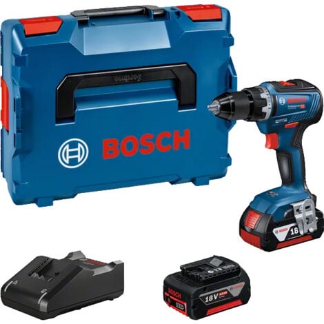 Taladro atornillador BOSCH GSR18V-55 - 2 baterías GBA 18V Li-ion 4.0 Ah - Cargador rápido GAL 18V40 - Caja L-boxx 136 - 06019H5200