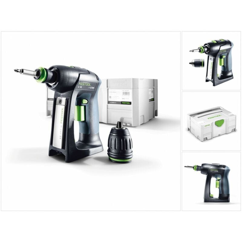 

Festool - C 18 Li-Basic Taladro atornillador a batería ( 574737 ) en Systainer ( Sin batería, sin cargador )
