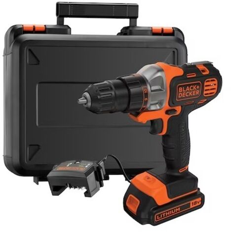 Taladro atornillador MULTIEVO - 18V - BLACK + DECKER - con 1 batería de 18V 1,5Ah - cargador - maletín - MT218S1A-QW