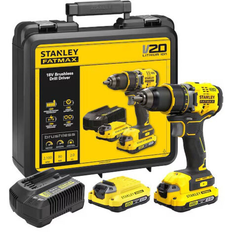 STANLEY FATMAX V20 SFMCD720B-XJ Destornillador inalámbrico sin escobillas 80 Nm de par sin batería ni cargador