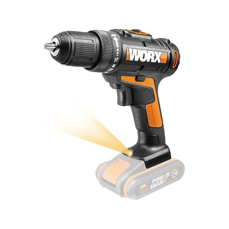 

WX101.9-Taladro Atornillador inalámbrico (20 V, sin batería ni Cargador) - Worx