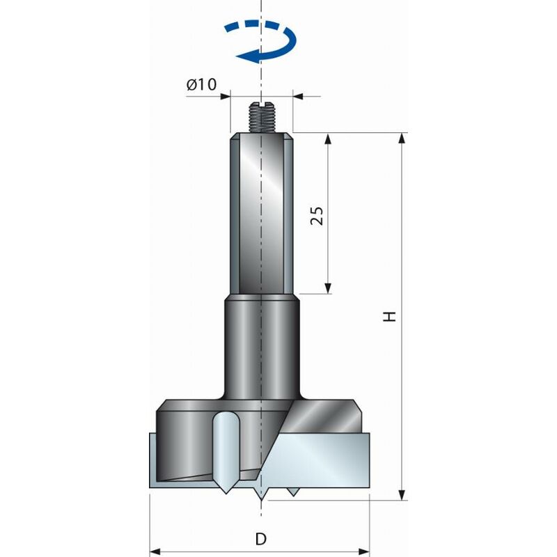 Freud - Taladro bisagra Ø35 H57,5 Q10x25 Z2+2 - F03FA01792 -PC04MD 353