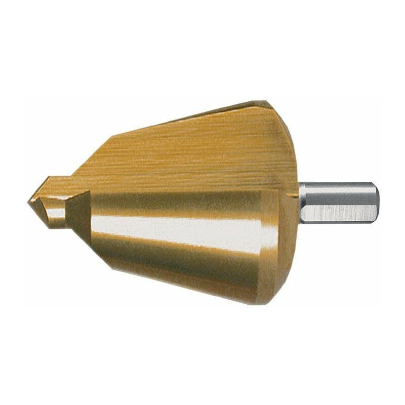 

Taladro cónico para chapa, rango de taladrado 40-61mm HSS TiN total L.103mm Z.2 RUKO