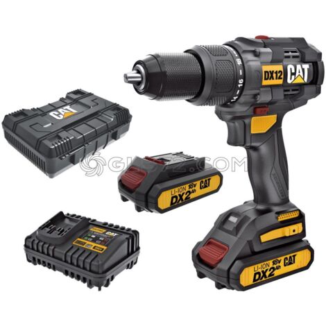 TALADRO DE IMPACTO BRUSHLESS CON BATERIAS 18V 2.0AH CATERPILLAR DX12