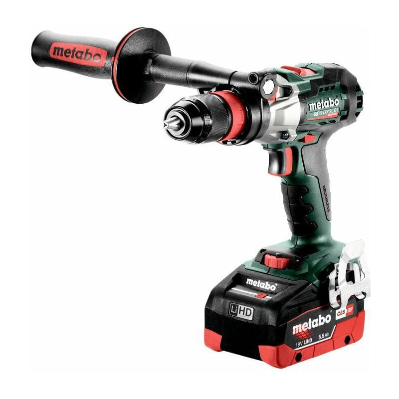 Taladro atornillador sin escobillas sb 18 ltx bl q i Metabo inalámbrico, para perforación en madera y metal, velocidad 2000 rpm, batería LiHD 5,5 Ah,