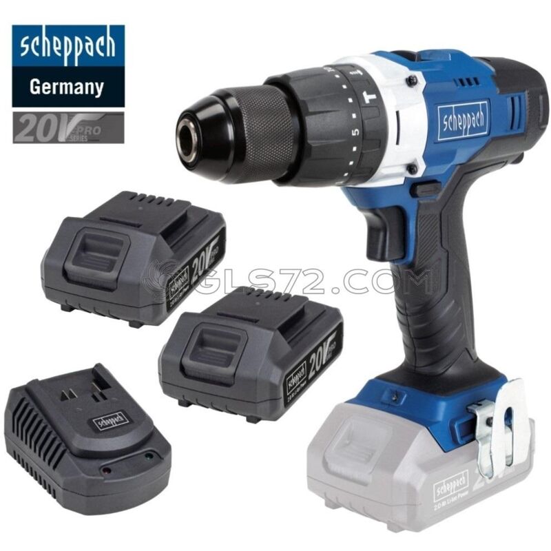 

TALADRO DE IMPACTO INALAMBRICO CON 2 BATERIAS 20V 2.0AH CCD45-ProS - Scheppach