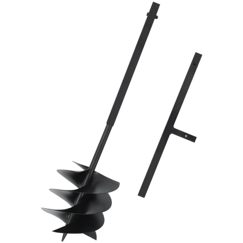 

vidaXL Taladro de tierra con mango acero negro 250 mm