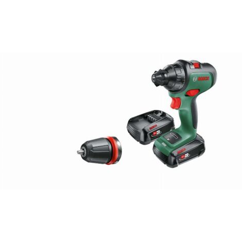 Taladro-destornillador BOSCH AdvancedDrill 18 + 1 portabrocas + 2 baterías 2,5 Ah + cargador - 06039B5006