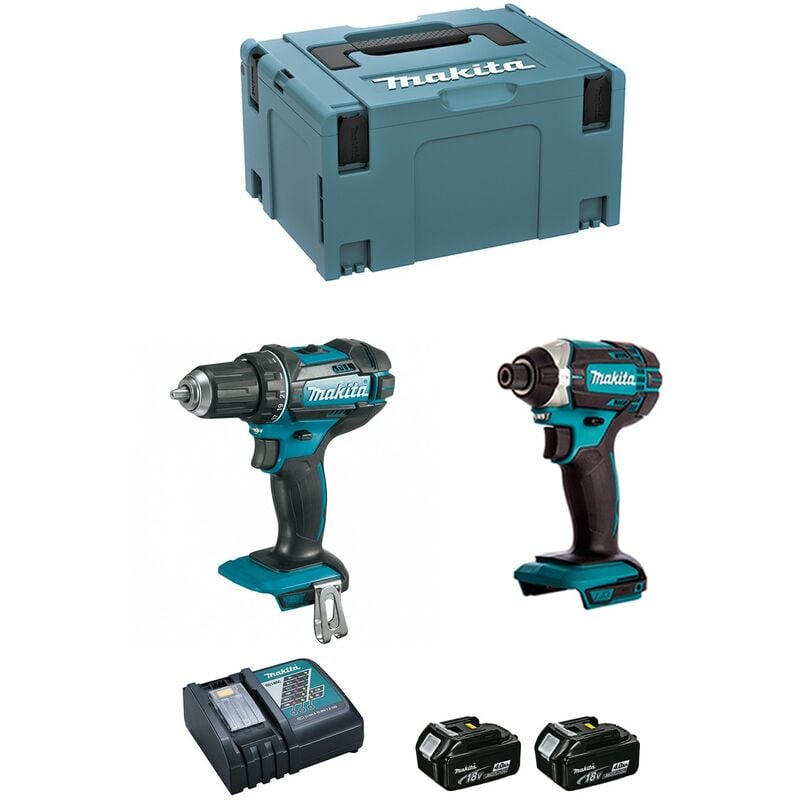 MAKITA Kit DLX2127MJ (DDF482 + DTD152 + 2 x 4,0 Ah + DC18RC + MAKPAC 3)