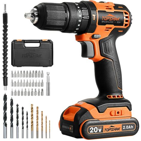 Taladro eléctrico TOPSHAK TS-ED5 20V 13mm 2 engranajes velocidad destornillador eléctrico interruptor de ajuste continuo con batería herramienta eléctrica LAVENTE