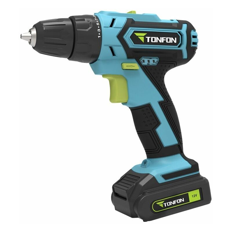 

Taladro inalambrico electrico destornillador electrico de impacto recargable de 12 V con brocas, bateria de 1500 mAh - Tonfon