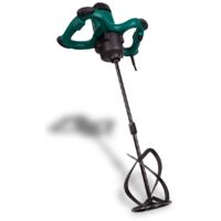 Taladro mezclador de pintura/ cemento VONROC de 1800W, 2 velocidades, tecnologías de Constant Speed (velocidad constante) y Soft Start (arranque suave), 3 metros de cable de goma, con una varilla mezcladora 140x600 mm
