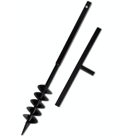 Taladro Negro De Tierra De Acero Con Mango 100 mm Espiral Doble