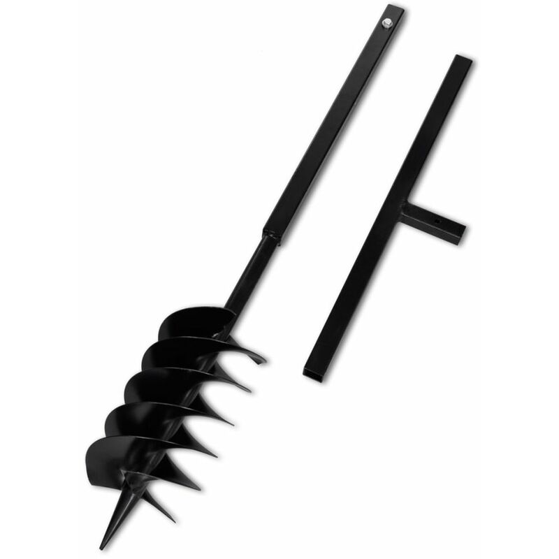 

Taladro Negro De Tierra De Acero Con Mango 150 mm Tres Espirales