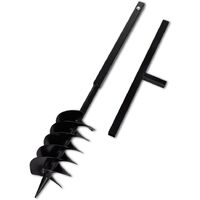 Taladro Negro De Tierra De Acero Con Mango 150 mm Tres Espirales