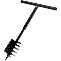 Taladro Negro De Tierra De Acero Con Mango 180 mm Tres Espirales
