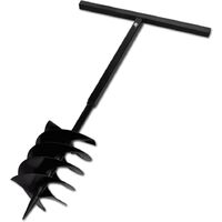 Taladro Negro De Tierra De Acero Con Mango 200 mm Tres Espirales