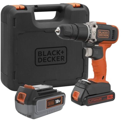 Taladro Percutor 18V 2 Velocidades con 1 Batería 4,0h Litio y 1 Batería 2,0Ah Litio - Back+Decker BCD003MEM2K-QW