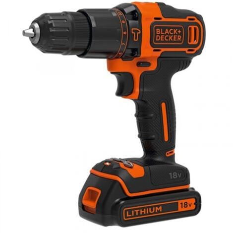 BLACK & DECKER BLACK+DECKER Taladro percutor + BaterÃ­a 18V. 1,5Ah. + Cargador + MaletÃ­n BDCHD18K-QW