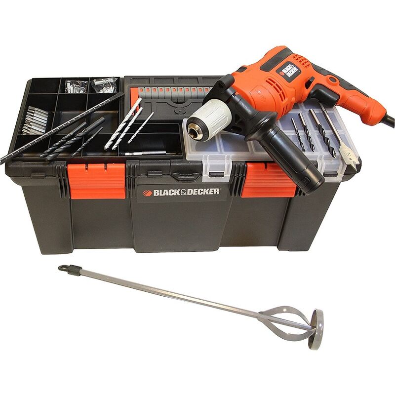 

Black&decker - Black&Decker Taladro percutor 710W 13Mm S/Llave+Caja Herramientas+40 Accesorios CD714CRT22A