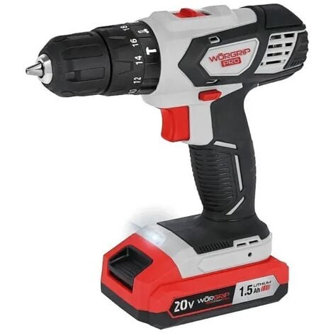 Taladro Percutor Atornillador 20V Batería 1.5AH Worgrip