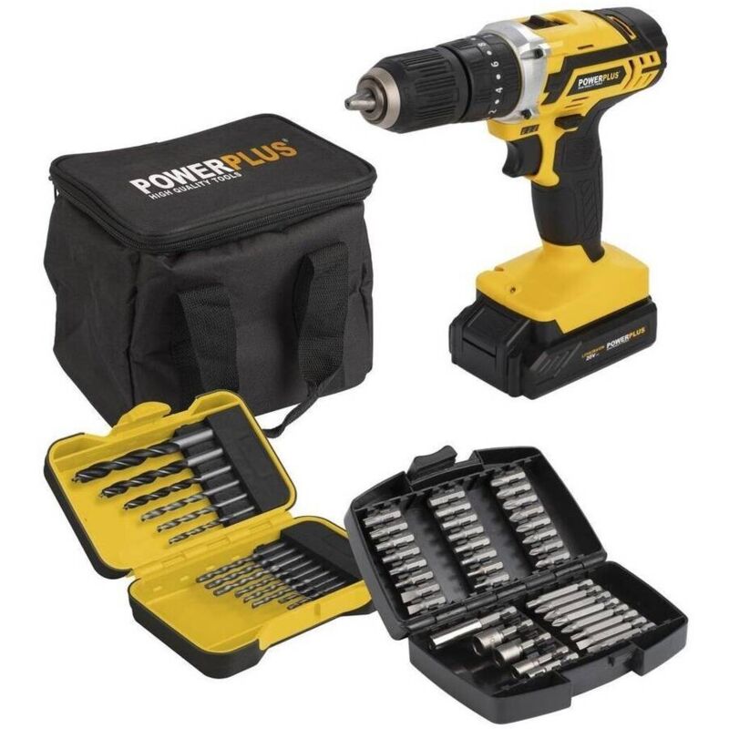 Perceuse à percussion à batterie 20 v avec 52 cc powx00840 Powerplus
