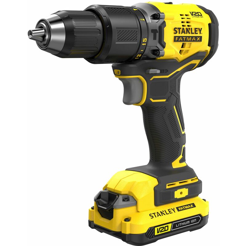 

Stanley SFMCD715C2K-QW Taladro Percutor BRUSHLESS V20 18V 60Nm con 2 baterías Li-Ion 1,5Ah