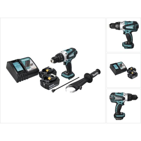 Taladro Percutor Inalámbrico Makita DHP 458 RG 18 V 91 Nm + 2x Baterías 6.0 Ah + Cargador