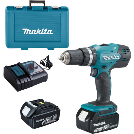 Taladro percutor Makita Batería recargable DHP453RFE de 18 V y 3 Ah