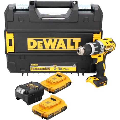 DeWALT DCD 796 D2 Taladro percutor inalámbrico sin escobillas XR 18 V en maletín TSTAK + 2x Batería DCB 183 2,0 Ah + Cargador DCB 113