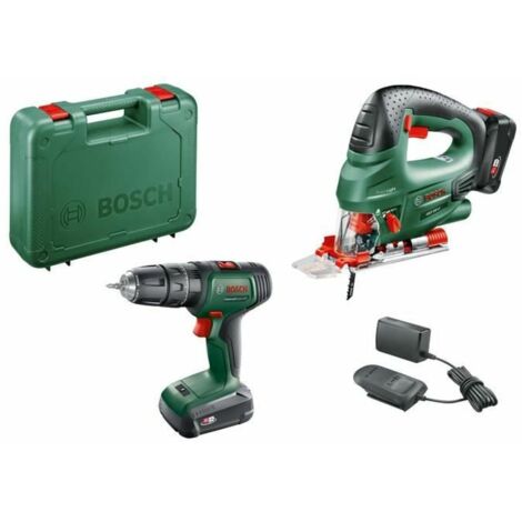 Taladro percutor Universal Impact 18V 2x2Ah + Sierra de calar BOSCH 18V - 06039D410B