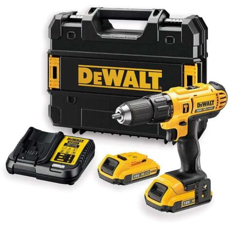 Taladro percutor xr 18v 13mm 2 baterias y maletin dcd776d2t-qw dewalt