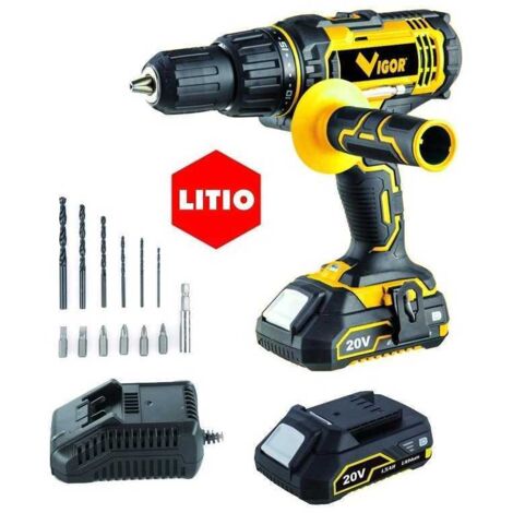 Taladro Vigor Percusión Vi-T20Pli 2 Baterías 20V 1,5Ah