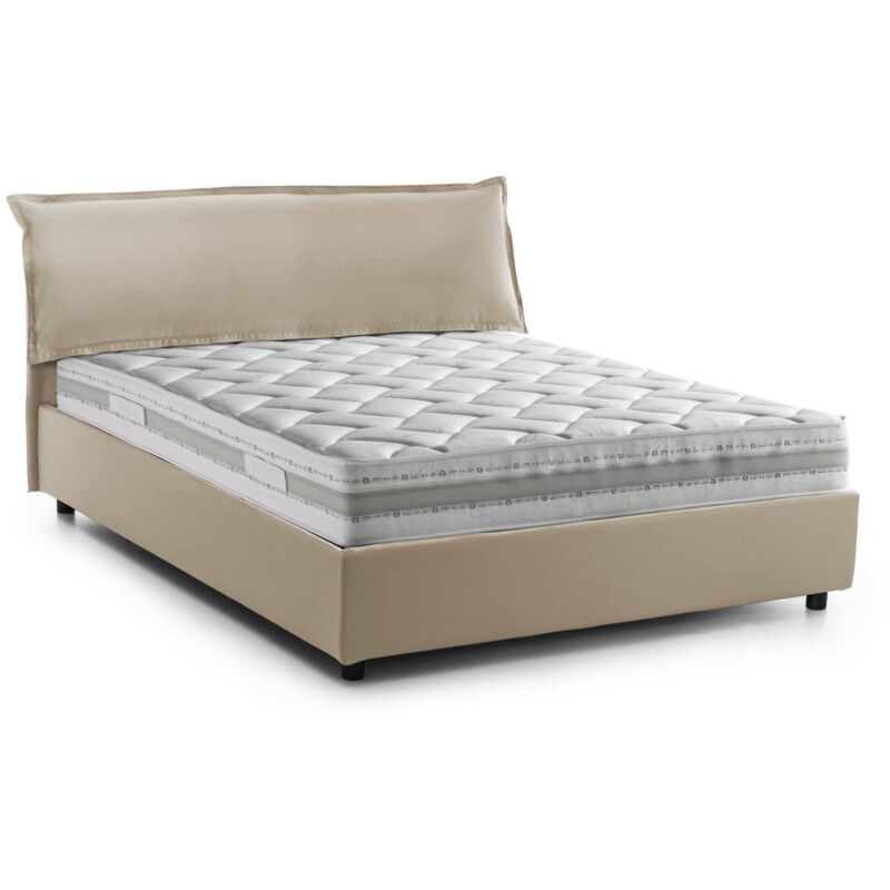 

Cama contenedor doble moderna Giada, Made in Italy, cama extraíble con cabecero tapizado y estructura de cama, con colchón de 160x190 cm incluido,