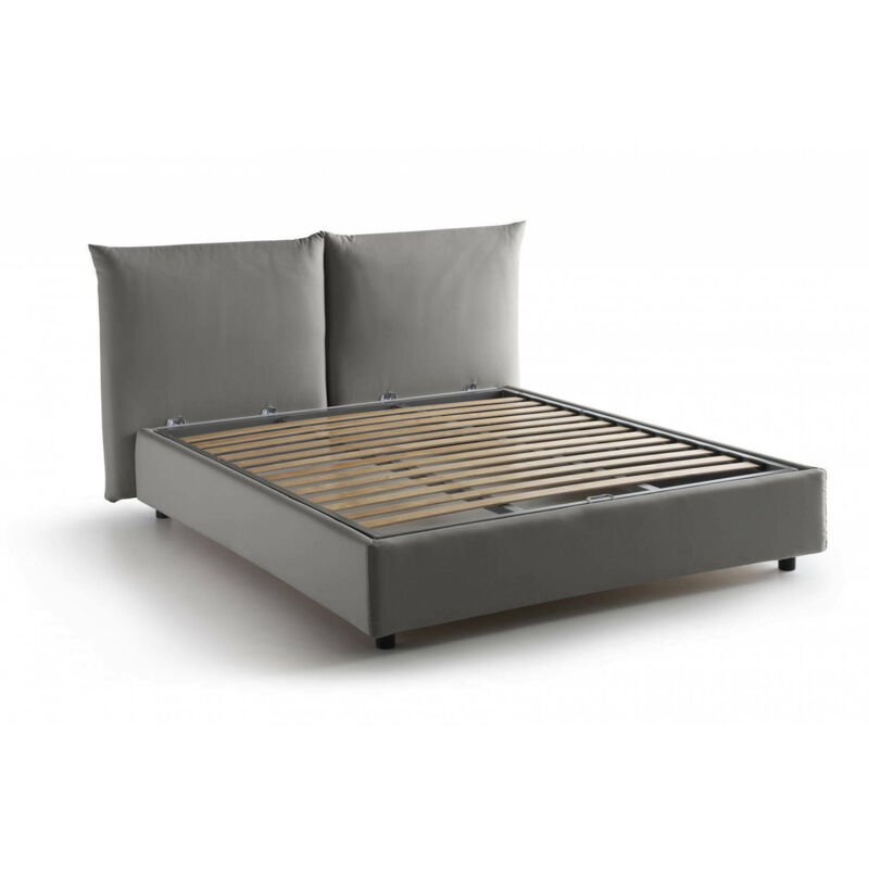 

Cama doble con funda extraíble Contenedor rosa Made in Italy Gris Longitud 200