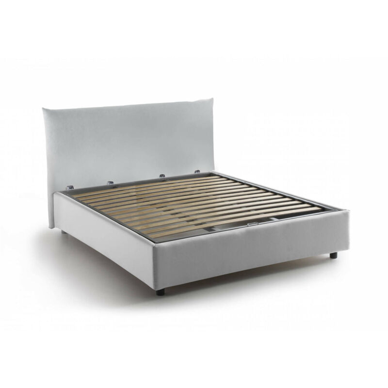 

Cama Piazza e Mezzo con funda extraíble Contenedor rosa Made in Italy Blanco