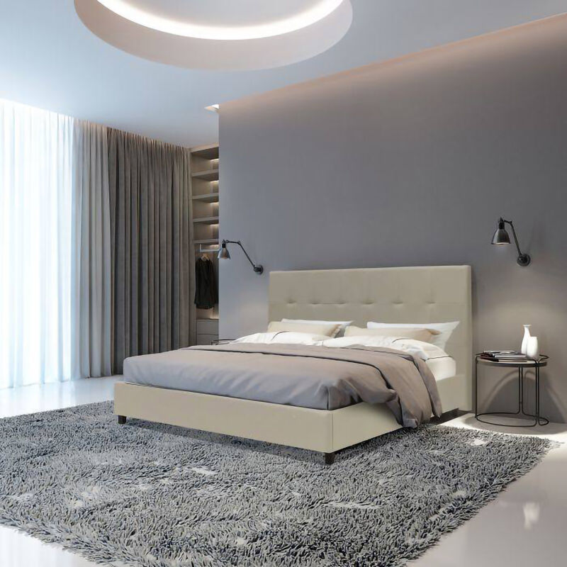 

Dmora - Cama doble Talamo Italia, con cabecero y somier de listones incluidos, Made in Italy, Estructura en madera y ecopiel, 172x203xh100 cm, Color