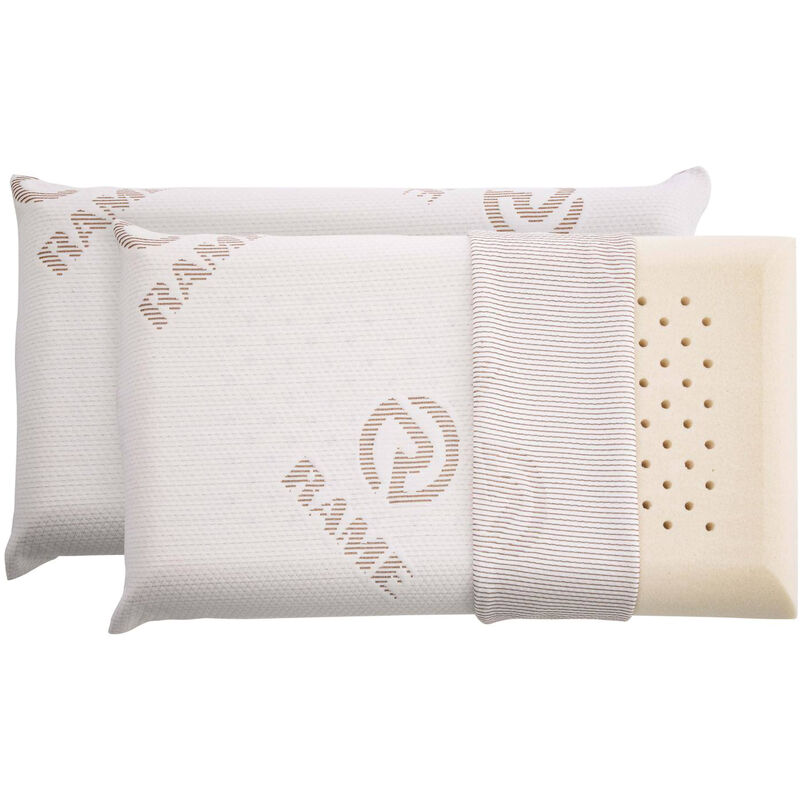 

2 almohadas cervicales de cobre dream en fibra de cobre y espuma viscoelástica suave, antibacteriana y antiácaros, cm 70 x 40 h10.5, blanco - Talamo