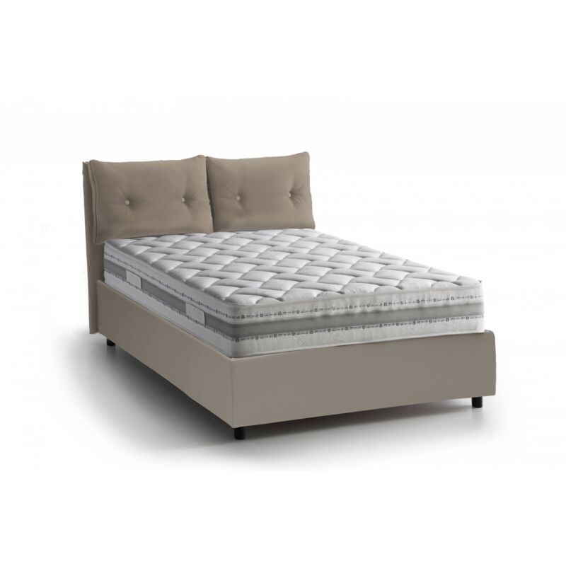 

Cama individual Giulia con contenedor con apertura frontal, ecopiel, 205 x 95 h95 cm, Tortora - Talamo Italia