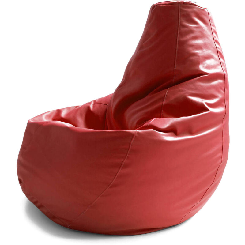 

Puf Talamo Italia Pera, cuero ecológico, Made in Italy, 70 x 70 h110 cm, Rojo