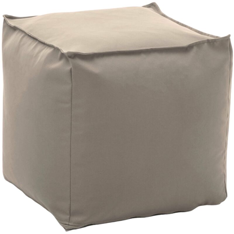 

Puf Perla con perlas de poliestireno, Made in Italy, cm 45 x 45 h45, Beige - Talamo Italia