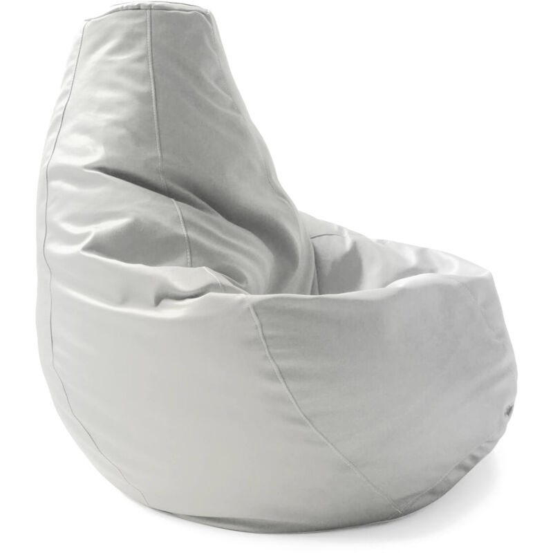 

Puf Pera, cuero ecológico, Made in Italy, 70 x 70 h110 cm, Blanco - Talamo Italia
