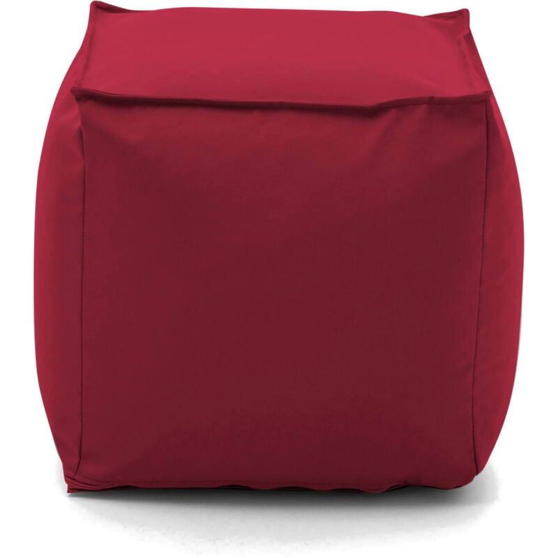 

Puf Perla con perlas de poliestireno, Made in Italy, cm 45 x 45 h45, rojo - Talamo Italia