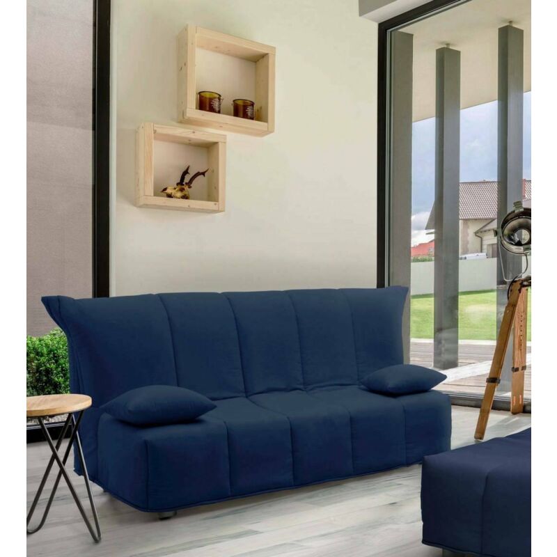 Canapé-lit Mina 3 places, Canapé de salon, Ouverture chariot, Fabriqué en Italie, en tissu rembourré, avec coussins inclus, Cm: 165x90h85, couleur