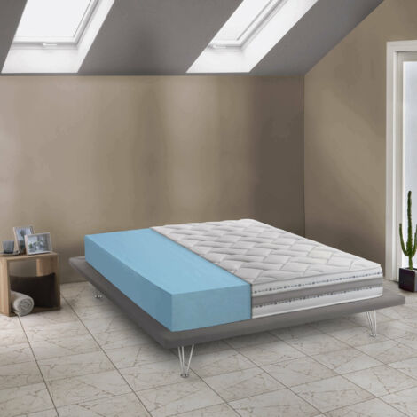 Cama con almacenaje Talamo Italia Strauss cuadrado y medio, Made in Italy,  Estructura acolchada en ecopiel, Apto para colchón de 120x190 cm, Blanco