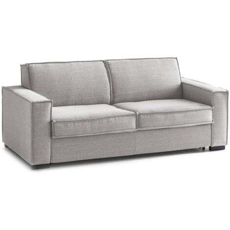 Talamo Italia - Divano fisso 2 posti Arki, Sofà Soggiorno in tessuto, Braccioli standard, 100% Made in Italy, Cm 180x95h90, Grigio