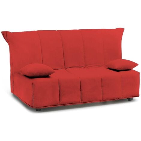 Talamo Italia - Divano letto 3 posti Antal, Sofà con apertura a carrello in tessuto imbottito, Cuscini inclusi, 100% Made in Italy, Cm 165x90h85, Rosso