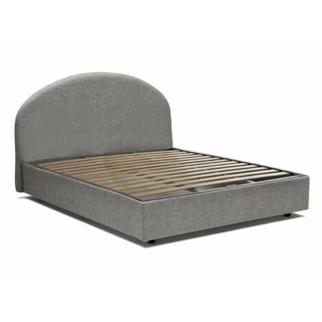 Talamo Italia Doppelbett Consuelo, Containerbett mit Stoffbespannung, 100% Made in Italy, Frontöffnung, passend für Matratze 160x190 cm, Grau